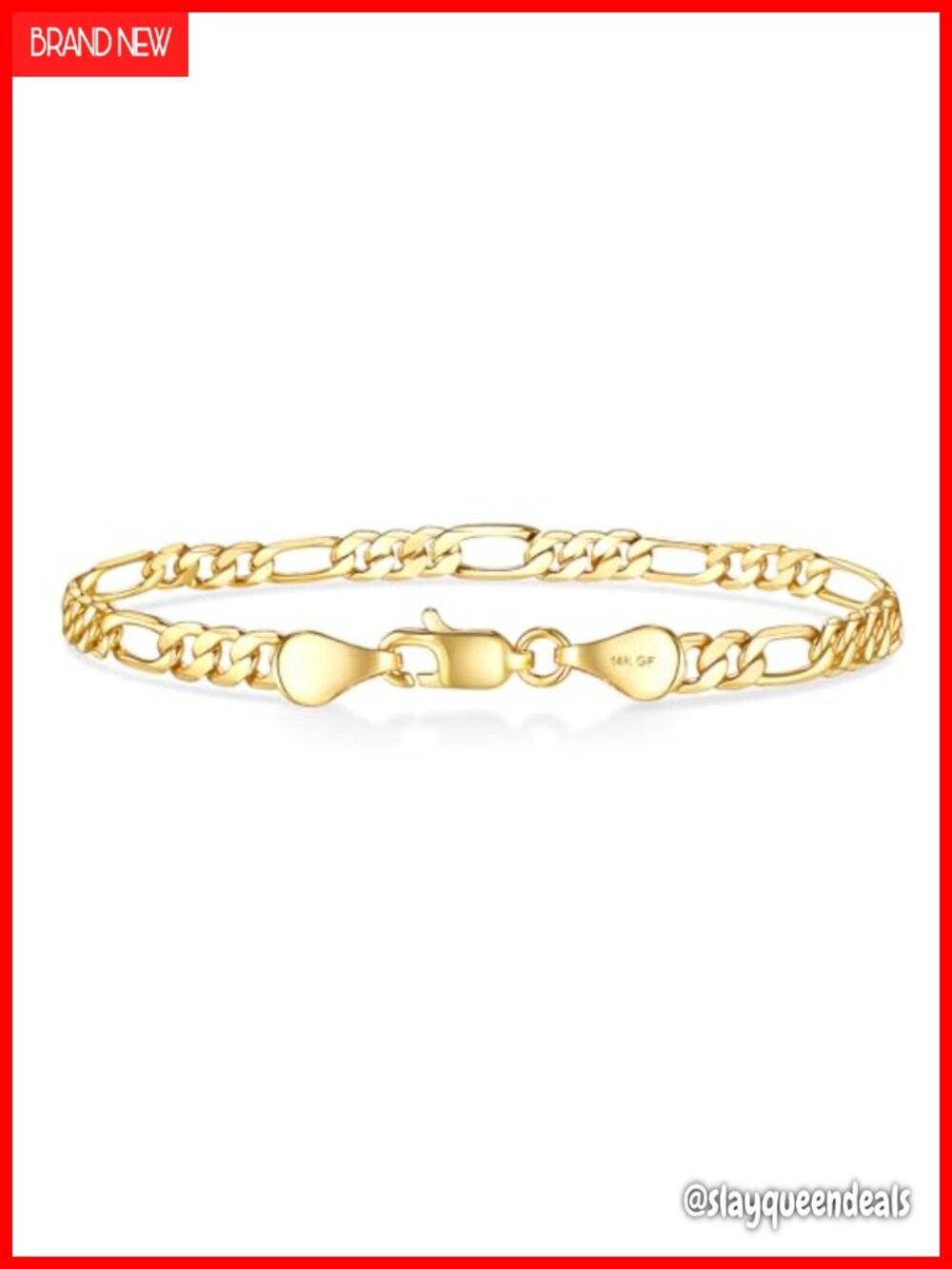 14K Gold Figaro Chain Bracelet 5mm Link for Men Women 7.5-8.5in